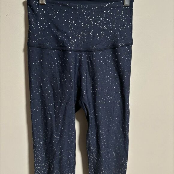 Beyond Yoga Alloy Ombre High Waisted Leggings Navy Blue Silver- Size Medium - Picture 5 of 9